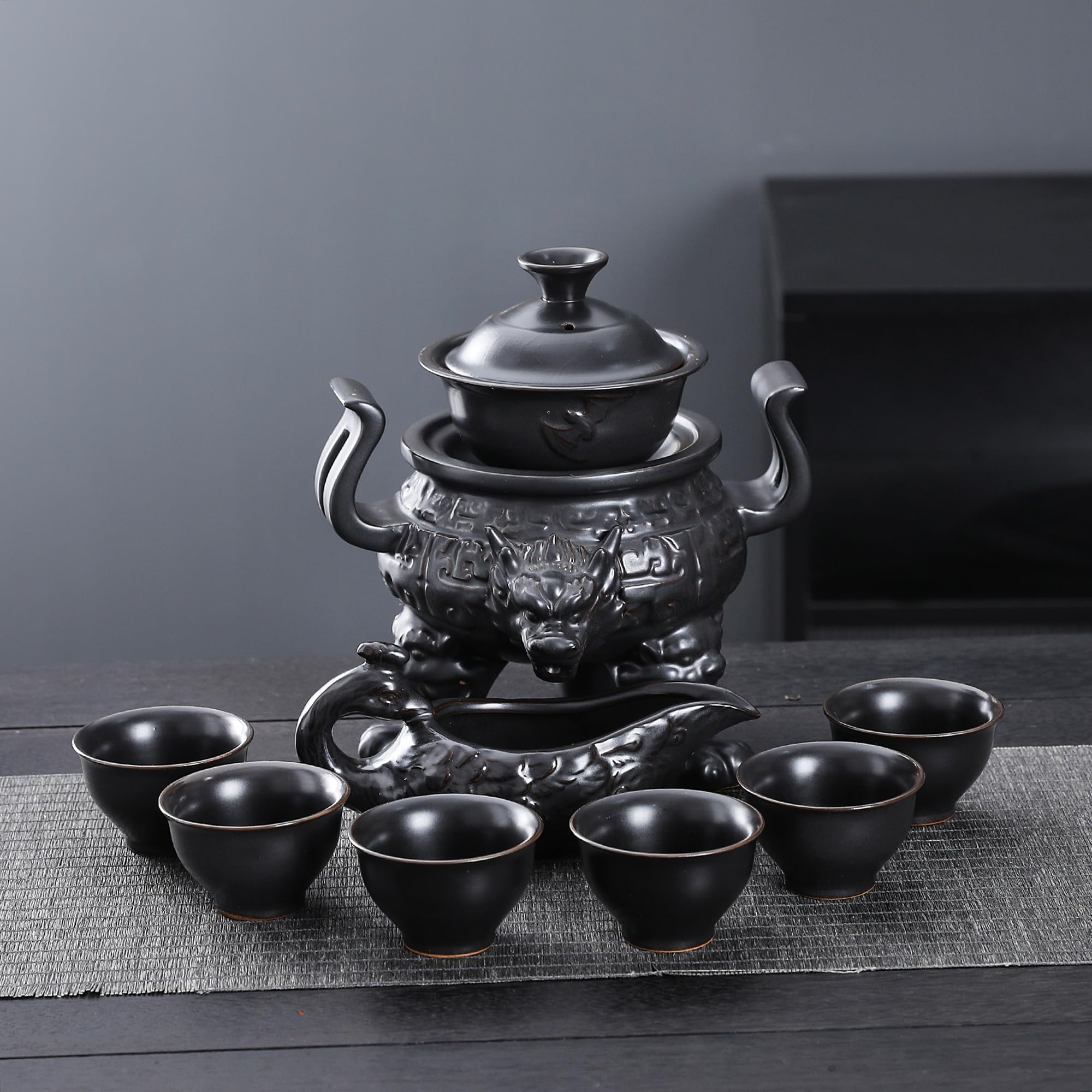 茶 Furfur Amazon.com | fanquare Chinese Gongfu Tea Set for 6, Rotating Tea